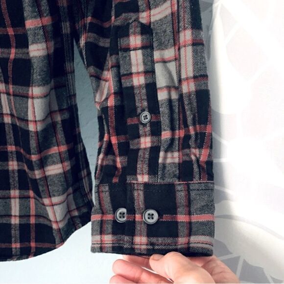 Ridgecut Toughwear Flannel Shirt Black/Gray & Red Plaid Size Small - Picture 7 of 9